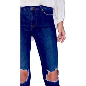 Free People high rise busted skinny jeans